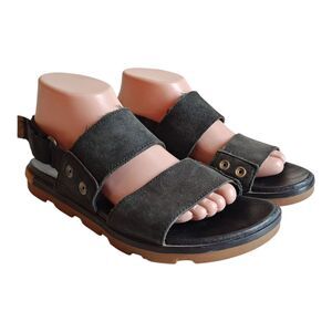 Sorel‎ Torpeda Slingback Sandal Black Women's Size 9 Shoes Buckle Closure